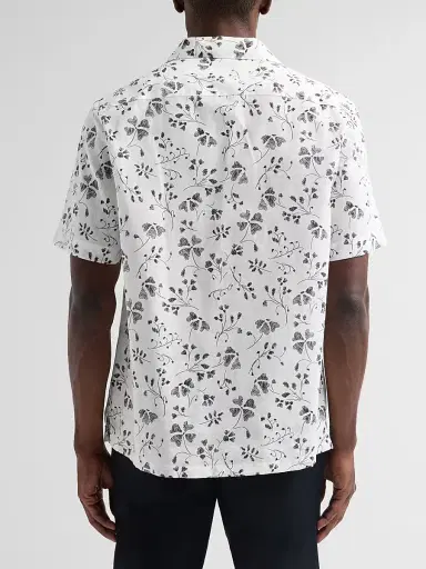 Saks Fifth Avenue Men's COLLECTION Flower Linen-Cotton Short-Sleeve Shirt | Thumbnail 3 Saks Fifth Avenue Men's COLLECTION Flower Linen-Cotton Short-Sleeve Shirt | Thumbnail 3
