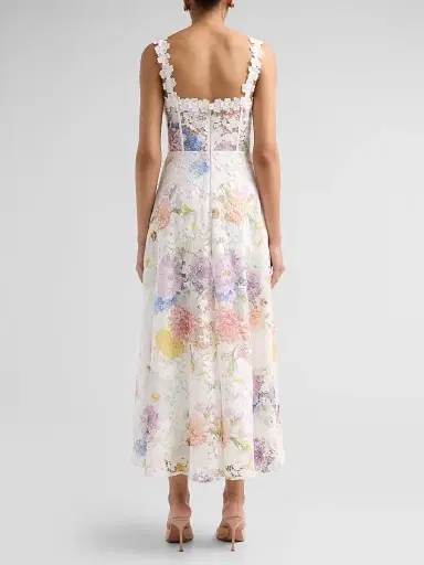 As It May Women's Aveline Floral Lace Maxi Dress - White Dahlias - Size XXL | Thumbnail 3