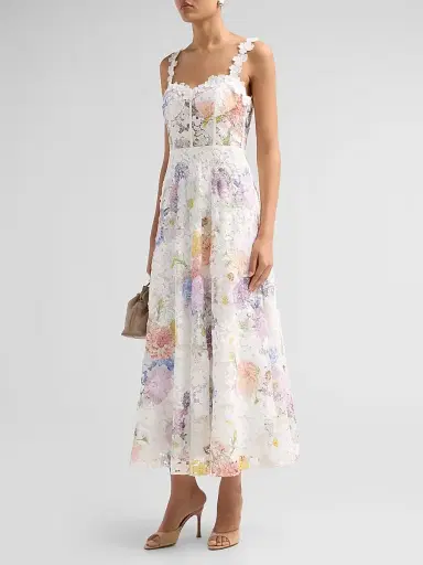 As It May Women's Aveline Floral Lace Maxi Dress - White Dahlias - Size XXL | Thumbnail 4