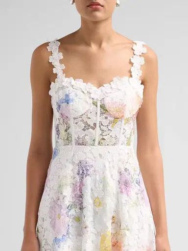 As It May Women's Aveline Floral Lace Maxi Dress - White Dahlias - Size XXL | Thumbnail 5