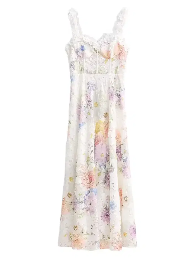 Women's Aveline Floral Lace Maxi Dress - White Dahlias