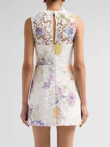 As It May Women's Nerine Floral Lace Mini Dress - White Dahlias - Size XXL | Thumbnail 3