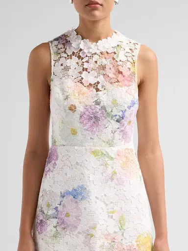 As It May Women's Nerine Floral Lace Mini Dress - White Dahlias - Size XXL | Thumbnail 5