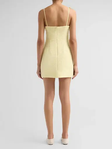 As It May Women's Ilyth Tweed Sheath Mini Dress - Canary | Thumbnail 3