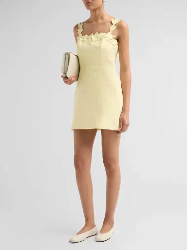 As It May Women's Ilyth Tweed Sheath Mini Dress - Canary | Thumbnail 4