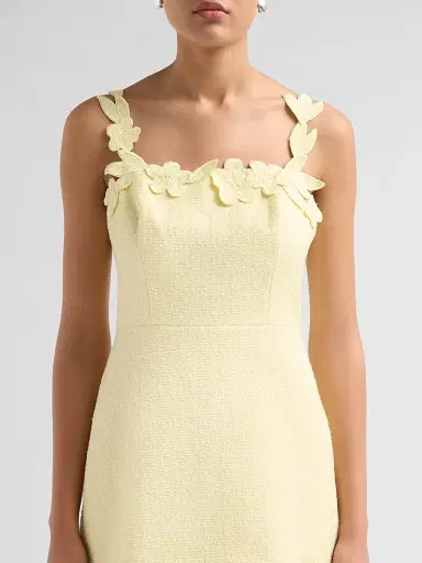 As It May Women's Ilyth Tweed Sheath Mini Dress - Canary | Thumbnail 5