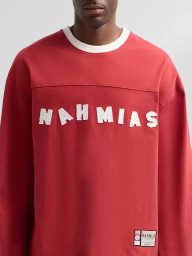 Nahmias Men's Daydreaming Varsity Logo Long-Sleeve Shirt - Ruby - Size XXL | Thumbnail 5