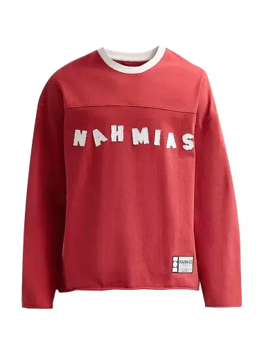 Nahmias Men's Daydreaming Varsity Logo Long-Sleeve Shirt - Ruby - Size XXL | Thumbnail 1
