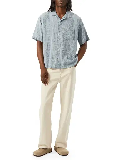 Corridor Men's Striped Seersucker Camp Shirt - Indigo | Thumbnail 2