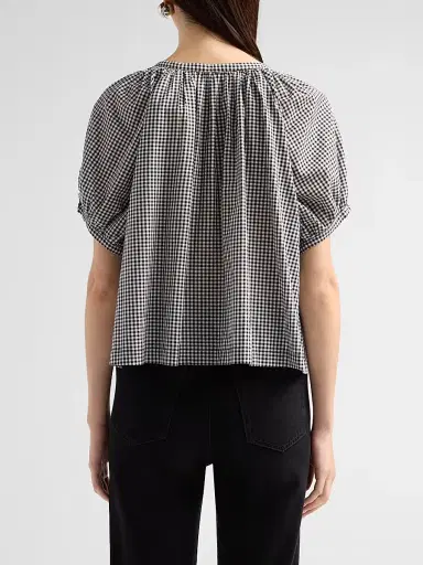DÔEN Women's June Gingham Cotton Top - Noir La Maddalena Gingham - Size XXS | Thumbnail 3 DÔEN Women's June Gingham Cotton Top - Noir La Maddalena Gingham - Size XXS | Thumbnail 3