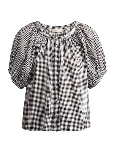 DÔEN Women's June Gingham Cotton Top - Noir La Maddalena Gingham - Size XXS | Thumbnail 1 DÔEN Women's June Gingham Cotton Top - Noir La Maddalena Gingham - Size XXS | Thumbnail 1