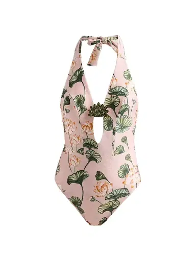 PatBo Women's Lotus One-Piece Swimsuit - Light Pink - Size XS | Thumbnail 1