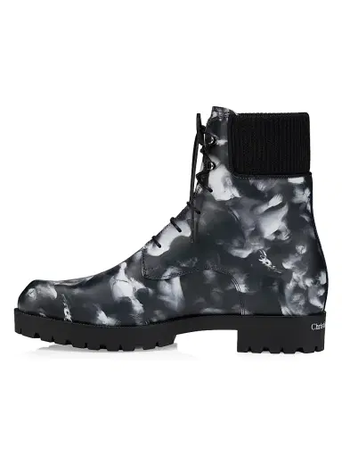 Christian Louboutin Men's Trapman TCT 2 Leather Lace-Up Booties - Black White - Size 13 | Thumbnail 3 Christian Louboutin Men's Trapman TCT 2 Leather Lace-Up Booties - Black White - Size 13 | Thumbnail 3