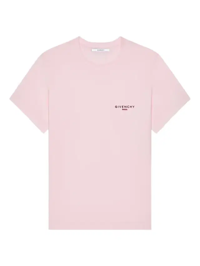 Women's Slim T-Shirt in Cotton with Embroidery - Light Pink