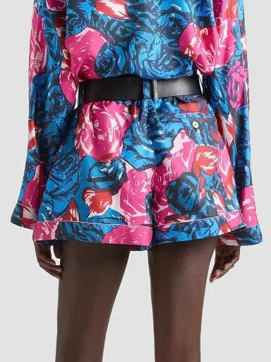 Givenchy Women's Pyjama Shorts in Silk with Floral Print | Thumbnail 4