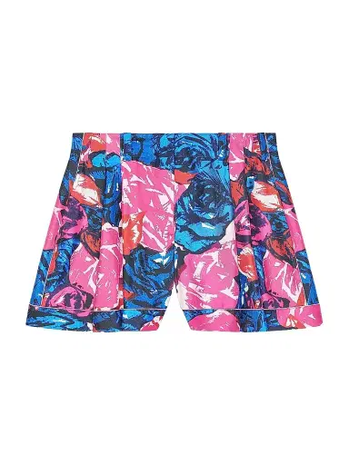 Givenchy Women's Pyjama Shorts in Silk with Floral Print | Thumbnail 1