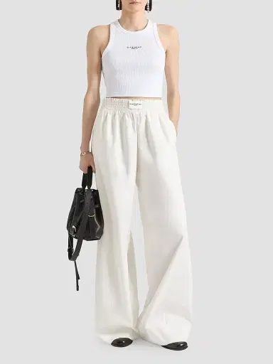 Givenchy Women's Cocoon Elastic-Waist Pants in Cotton | Thumbnail 2