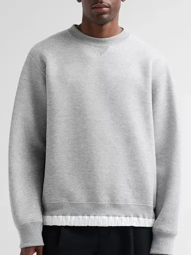 Sacai Men's Sponge Crewneck Sweatshirt - Light Grey - Size XL | Thumbnail 5 Sacai Men's Sponge Crewneck Sweatshirt - Light Grey - Size XL | Thumbnail 5
