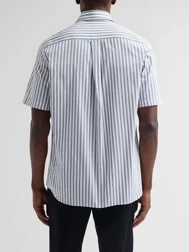 Burberry Men's Robert Striped Cotton Poplin Shirt - Marble Grey White - Size Small | Thumbnail 3 Burberry Men's Robert Striped Cotton Poplin Shirt - Marble Grey White - Size Small | Thumbnail 3