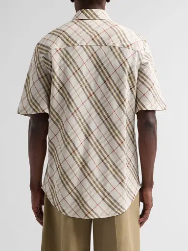 Burberry Men's Roland Check Linen Shirt | Thumbnail 3
