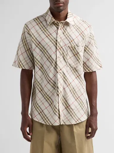 Burberry Men's Roland Check Linen Shirt | Thumbnail 5