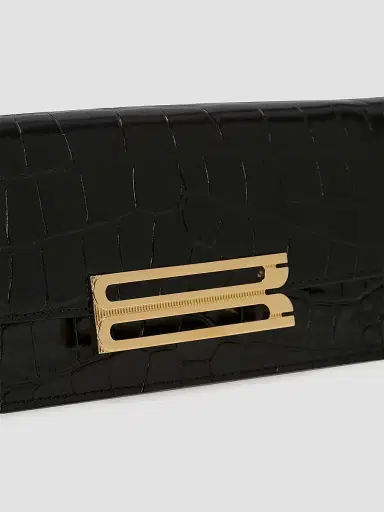 Victoria Beckham Women's Dorian East-West Croc-Embossed Leather Convertible Clutch | Thumbnail 3 Victoria Beckham Women's Dorian East-West Croc-Embossed Leather Convertible Clutch | Thumbnail 3