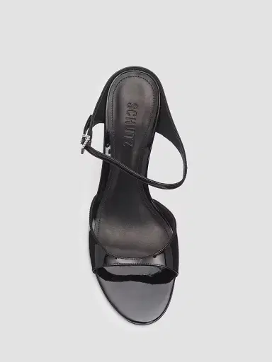 Schutz Women's Lyra 100MM Patent Leather Slip-On Sandals - Black | Thumbnail 3 Schutz Women's Lyra 100MM Patent Leather Slip-On Sandals - Black | Thumbnail 3