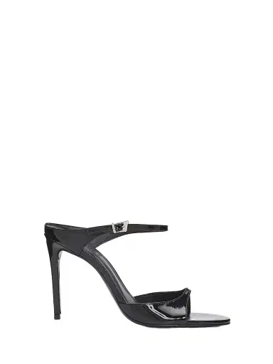 Schutz Women's Lyra 100MM Patent Leather Slip-On Sandals - Black | Thumbnail 1 Schutz Women's Lyra 100MM Patent Leather Slip-On Sandals - Black | Thumbnail 1