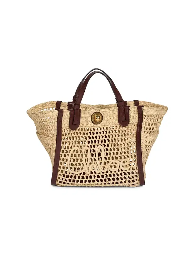 Chloé Women's Iconic  Raffia Tote Bag - Hot Sand