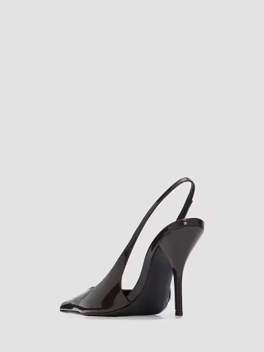 Schutz Women's Diora 100MM Patent Leather Slingback Pumps - Dark Brown | Thumbnail 4