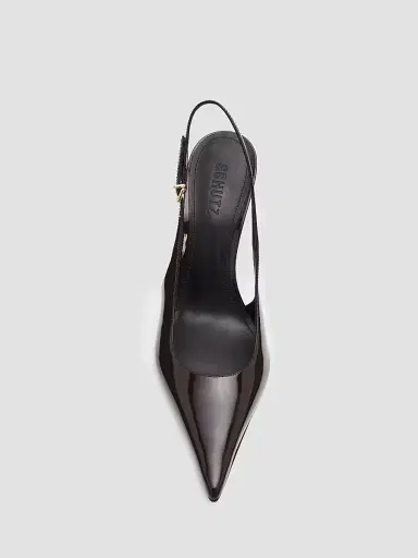 Schutz Women's Diora 100MM Patent Leather Slingback Pumps - Dark Brown | Thumbnail 5