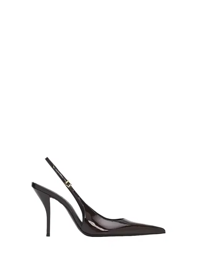 Schutz Women's Diora 100MM Patent Leather Slingback Pumps - Dark Brown