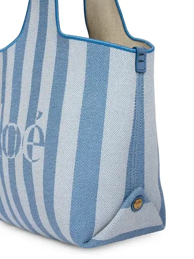 Chloé Women's Stripy Small Jacquard Tote Bag - Surfing Blue | Thumbnail 5 Chloé Women's Stripy Small Jacquard Tote Bag - Surfing Blue | Thumbnail 5