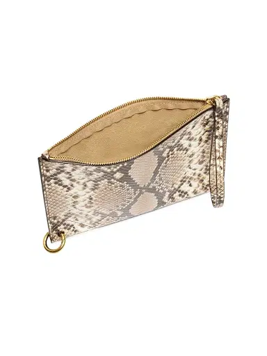 Chloé Women's Spin Python-Embossed Leather Pouch - Dusty Beige | Thumbnail 3