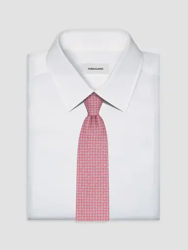 Ferragamo Men's Turtles Print Silk Tie - Rosa | Thumbnail 2