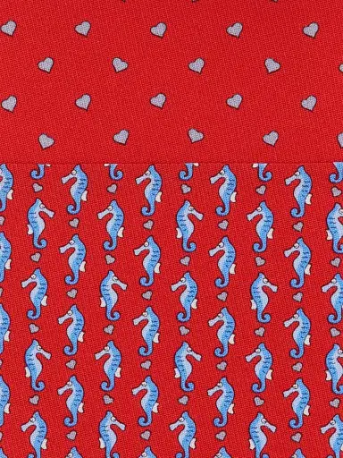 Ferragamo Men's Seahorse and Mini Hearts Silk Tie | Thumbnail 4 Ferragamo Men's Seahorse and Mini Hearts Silk Tie | Thumbnail 4