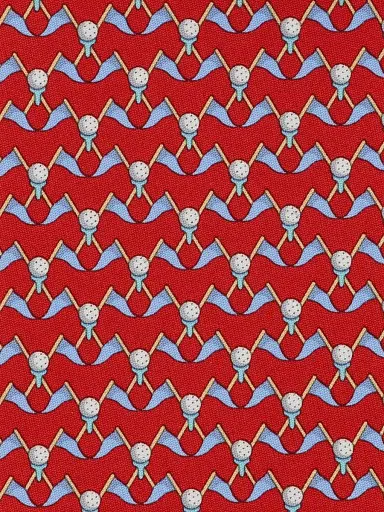 Ferragamo Men's Golf-Print Silk Tie | Thumbnail 4