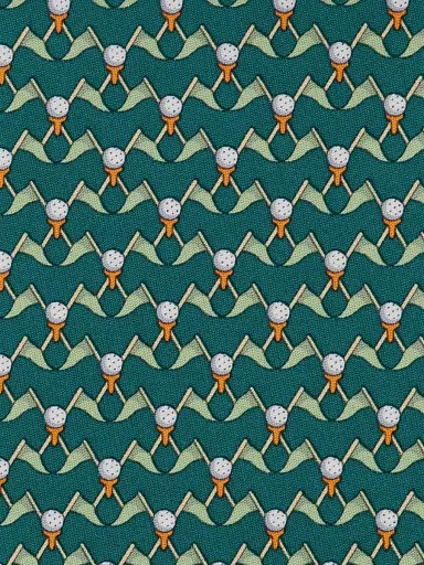 Ferragamo Men's Golf-Print Silk Tie - Verde Bosco | Thumbnail 4