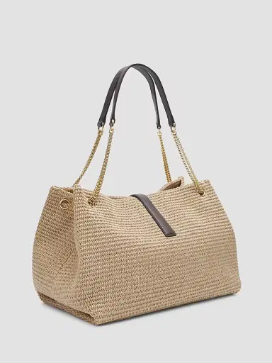 Ferragamo Women's New Line Raffia Tote Bag | Thumbnail 3 Ferragamo Women's New Line Raffia Tote Bag | Thumbnail 3