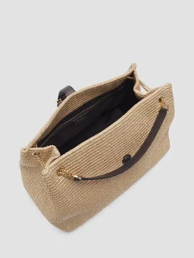 Ferragamo Women's New Line Raffia Tote Bag | Thumbnail 4 Ferragamo Women's New Line Raffia Tote Bag | Thumbnail 4