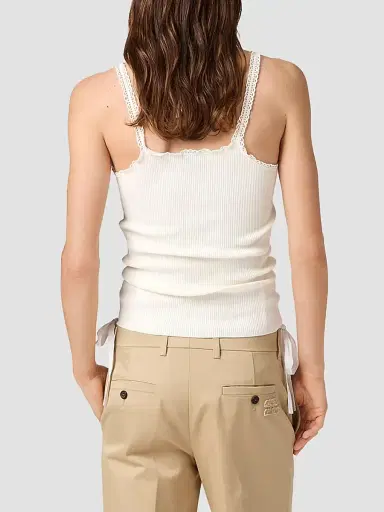 Miu Miu Women's Cotton and Lace Top - White | Thumbnail 4 Miu Miu Women's Cotton and Lace Top - White | Thumbnail 4