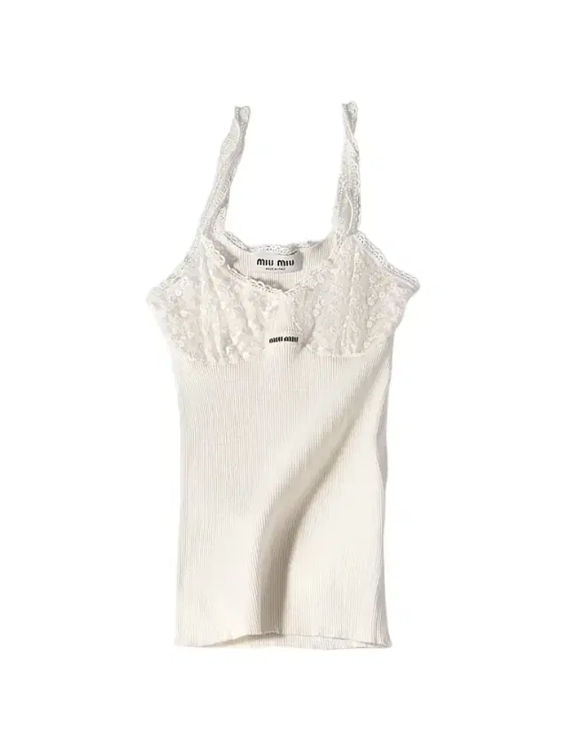 Women's Cotton and Lace Top - White