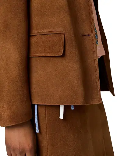 Miu Miu Women's Suede Jacket - Brown - Size 6 | Thumbnail 5