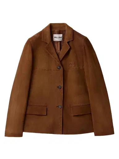 Miu Miu Women's Suede Jacket - Brown - Size 6 | Thumbnail 1