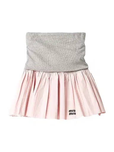 Miu Miu Women's Jersey and Poplin Skirt - Grey Pink - Size 6 | Thumbnail 1