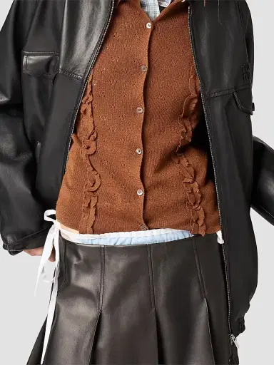 Miu Miu Women's Cashmere and Silk Cardigan - Brown - Size 6 | Thumbnail 4