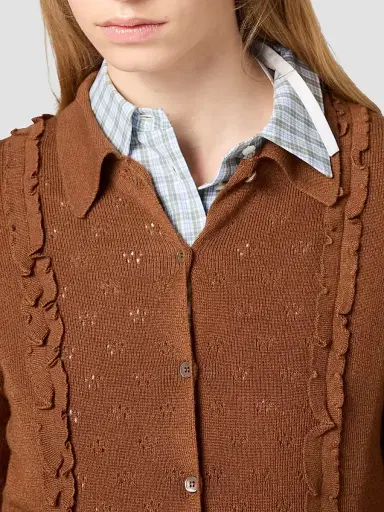 Miu Miu Women's Cashmere and Silk Cardigan - Brown - Size 6 | Thumbnail 5