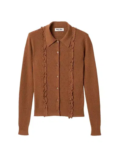 Miu Miu Women's Cashmere and Silk Cardigan - Brown - Size 6 | Thumbnail 1