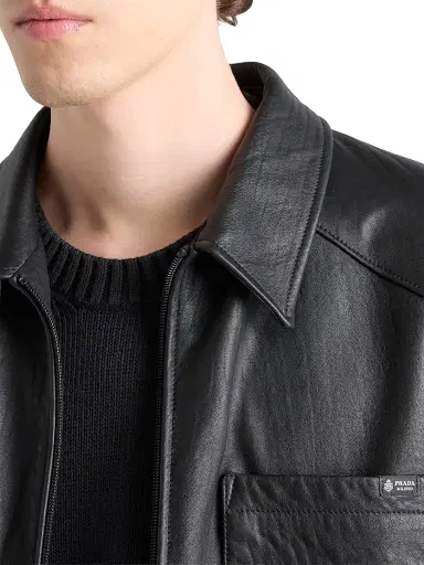 Prada Men's Nappa Leather Jacket - Black - Size 44 | Thumbnail 6 Prada Men's Nappa Leather Jacket - Black - Size 44 | Thumbnail 6