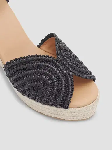Odissì Women's Ava Platform Wedge Espadrilles - Black - Size 11 | Thumbnail 3 Odissì Women's Ava Platform Wedge Espadrilles - Black - Size 11 | Thumbnail 3
